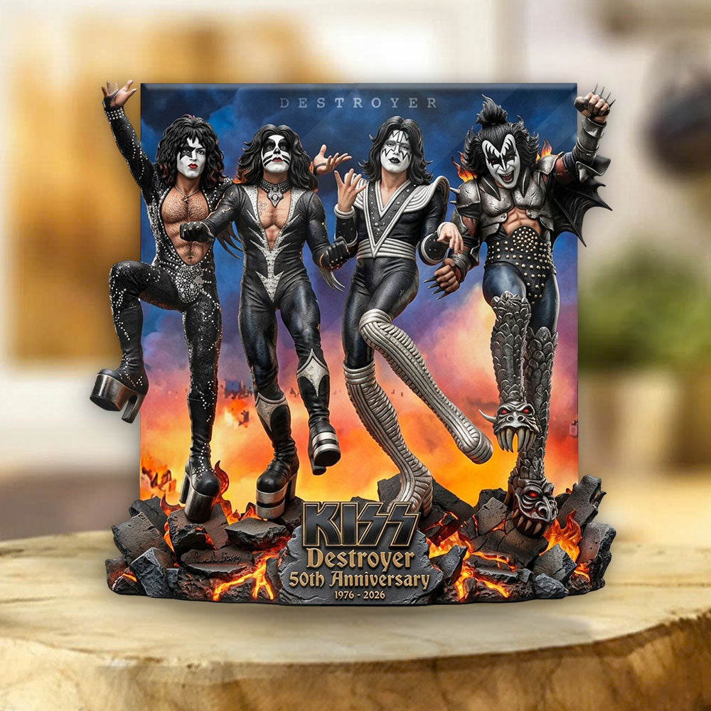 KISS Destroyer 50th Anniversary 2026 Custom Shape Acrylic Plaque – TMTHU4883