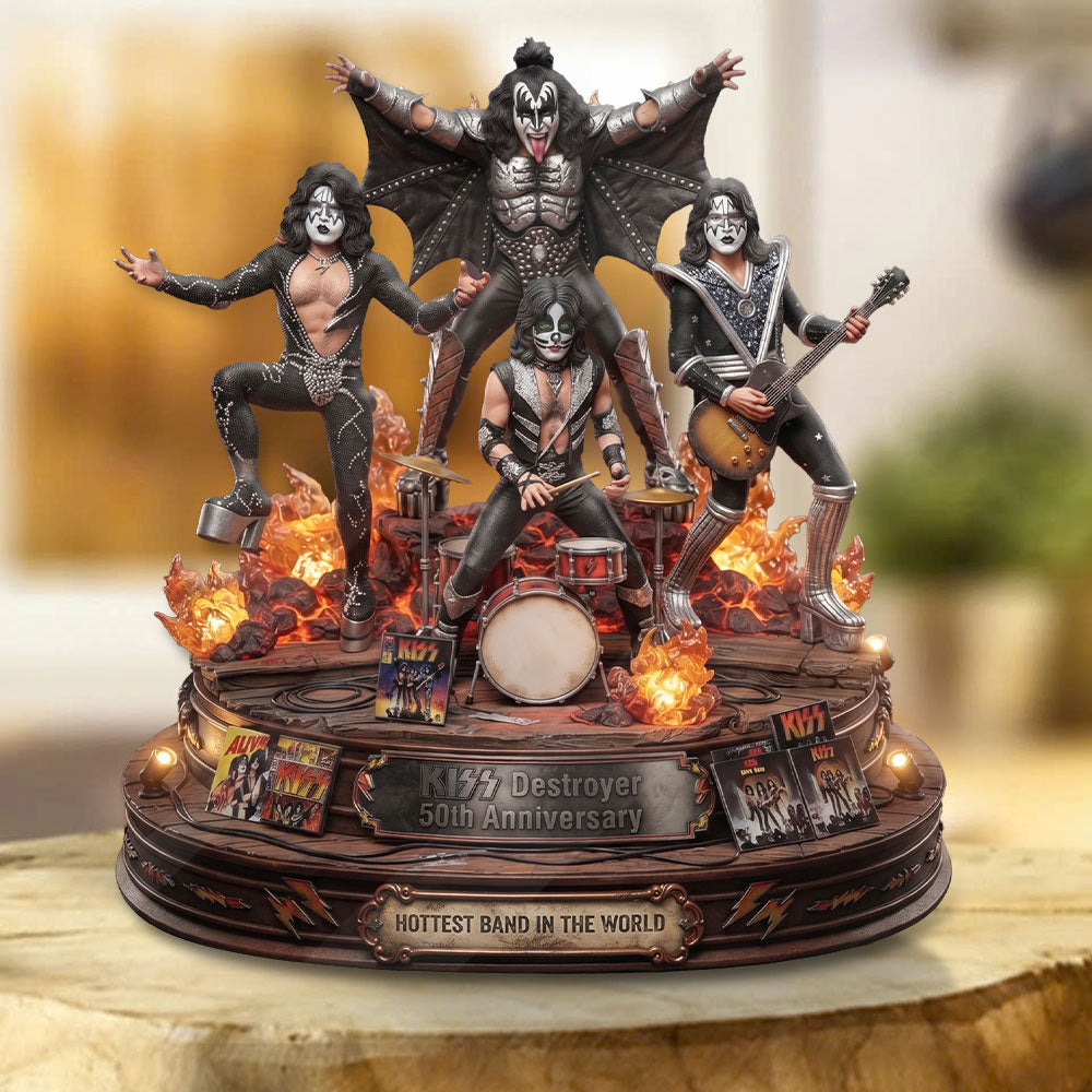 KISS Destroyer 50th Anniversary 2026 Custom Shape Acrylic Plaque – TMTHU7590