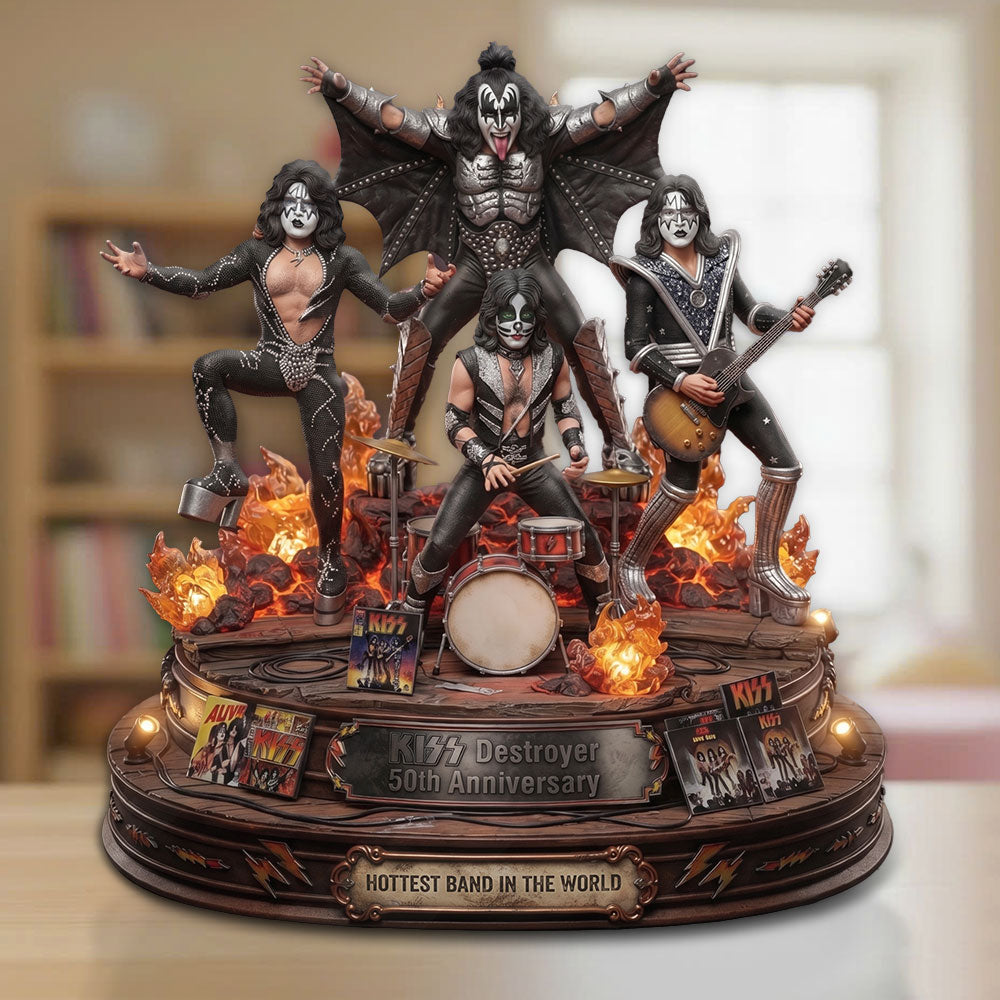 KISS Destroyer 50th Anniversary 2026 Custom Shape Acrylic Plaque – TMTHU7590