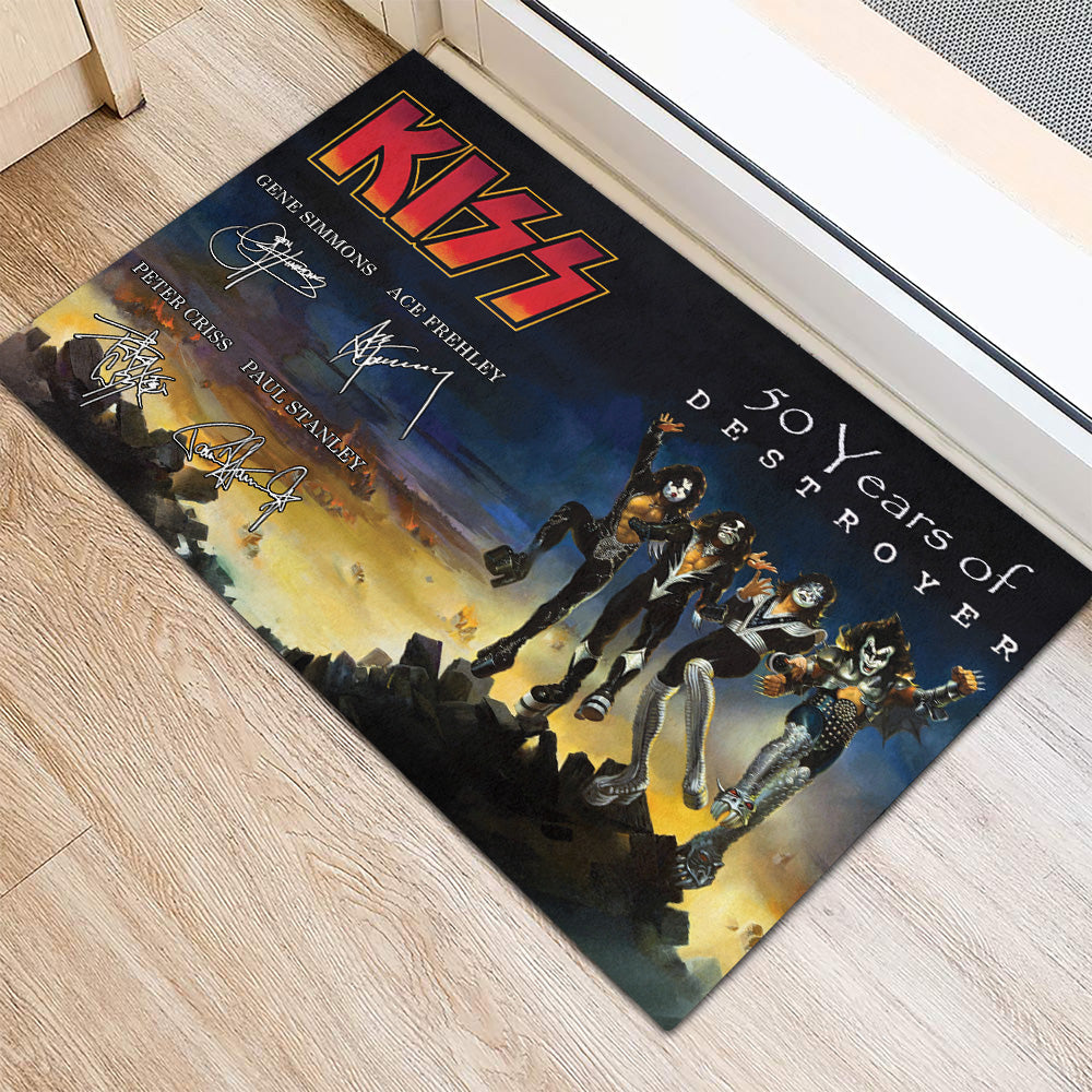 KISS Destroyer 50th Anniversary 2026 Custom Doormat – TMTHU5276