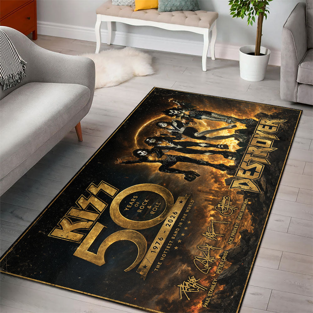 KISS Destroyer 50th Anniversary Rectangular Rug – TMTHU7346