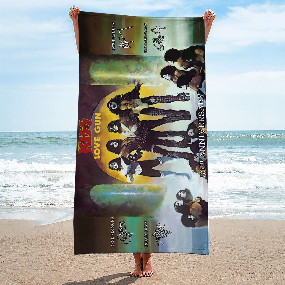 KISS Lovegun 50th Anniversary Rectangle Beach Towel – TMTHU7640