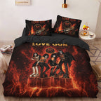 KISS Lovegun 50th Anniversary 3-Piece Duvet Bedding Set – TMTHU8027