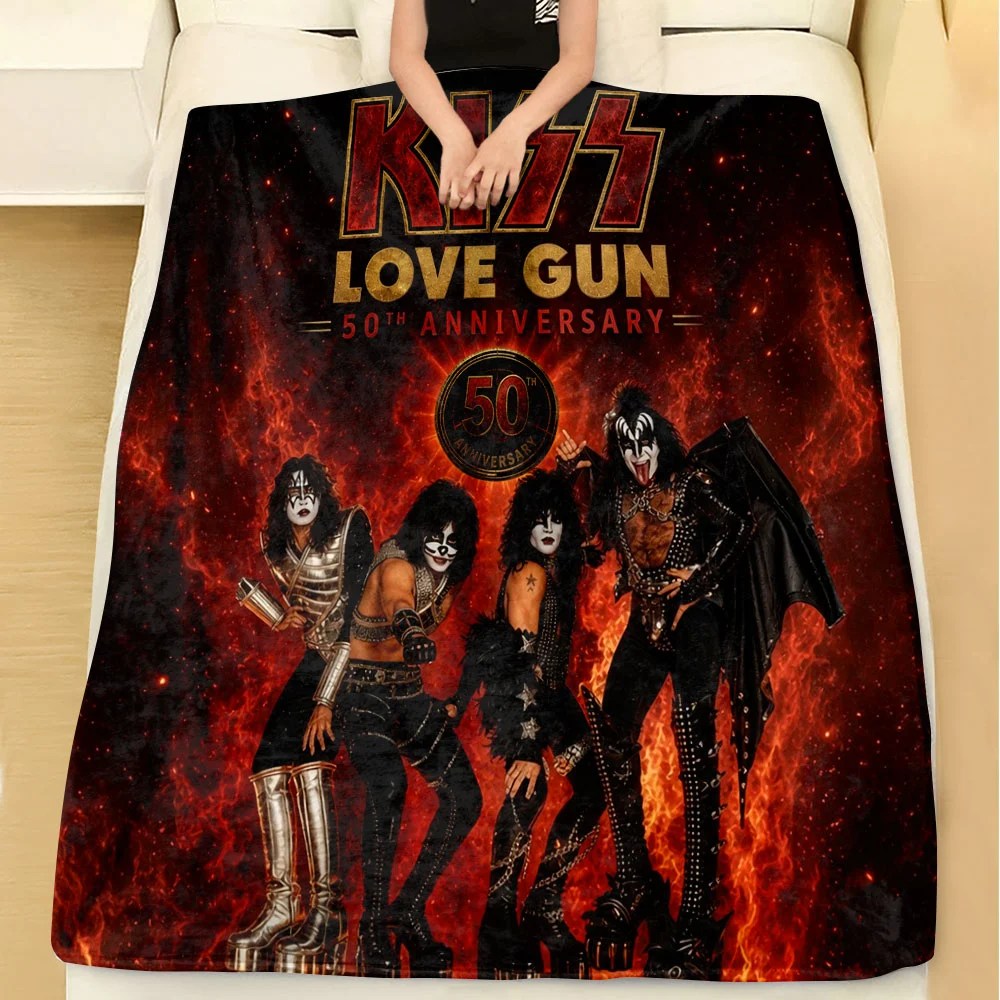 KISS Lovegun 50th Anniversary Fleece Blanket – TMTHU8644