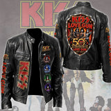 KISS Lovegun 50th Anniversary Motorcycle Leather Jacket – TMTHU9965
