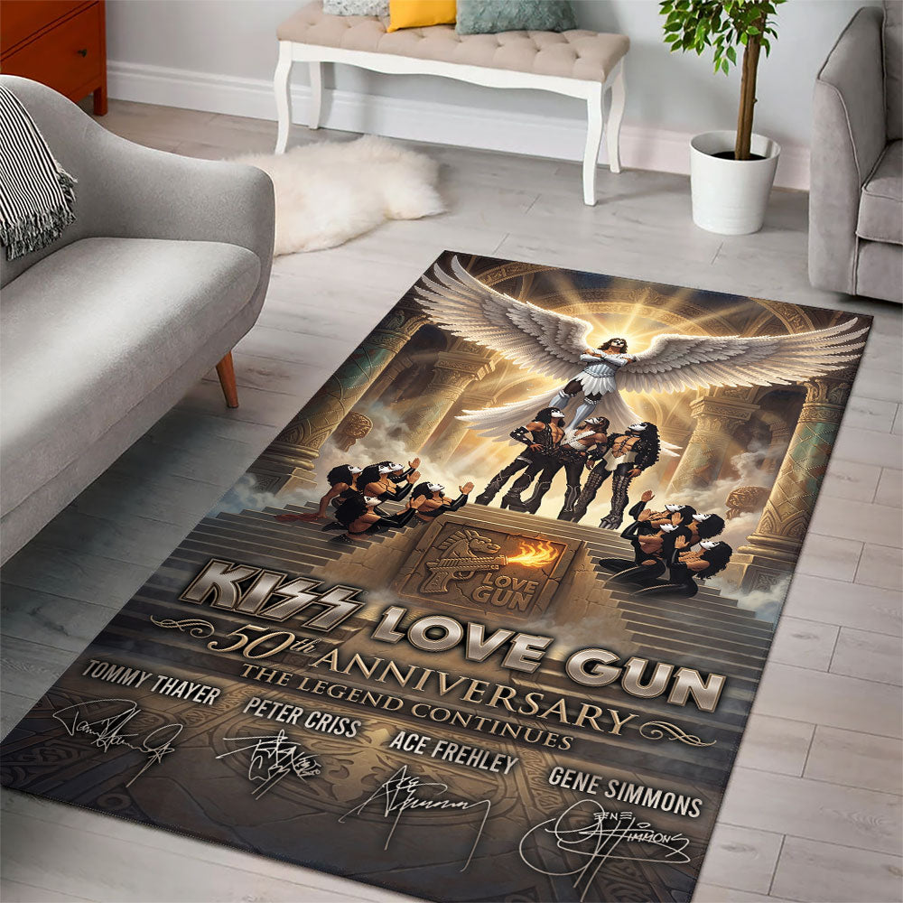 KISS Lovegun 50th Anniversary Rectangular Rug – TMTHU7945