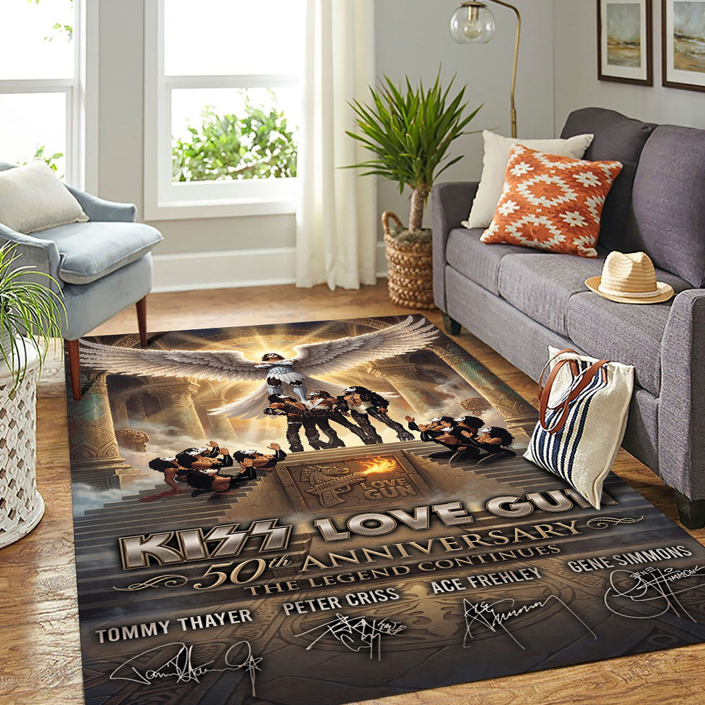 KISS Lovegun 50th Anniversary Rectangular Rug – TMTHU7945