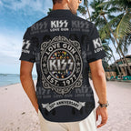 KISS Lovegun 50th Anniversary Short Sleeve Button-Down Shirt – TMTHU7972