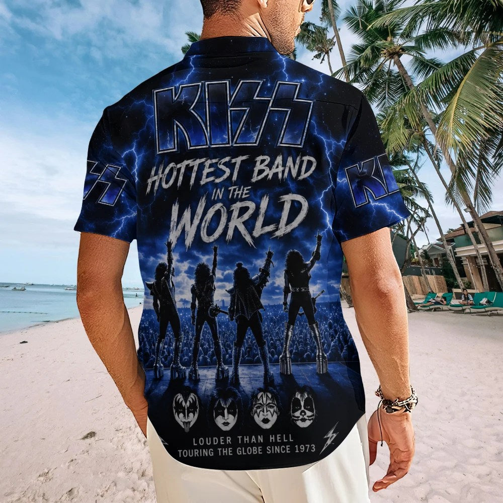 KISS Short Sleeve Button-Down Shirt – TMTHU8608
