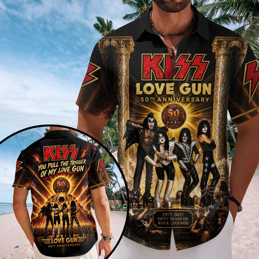 KISS Short Sleeve Button-Down Shirt – TMTHU9143