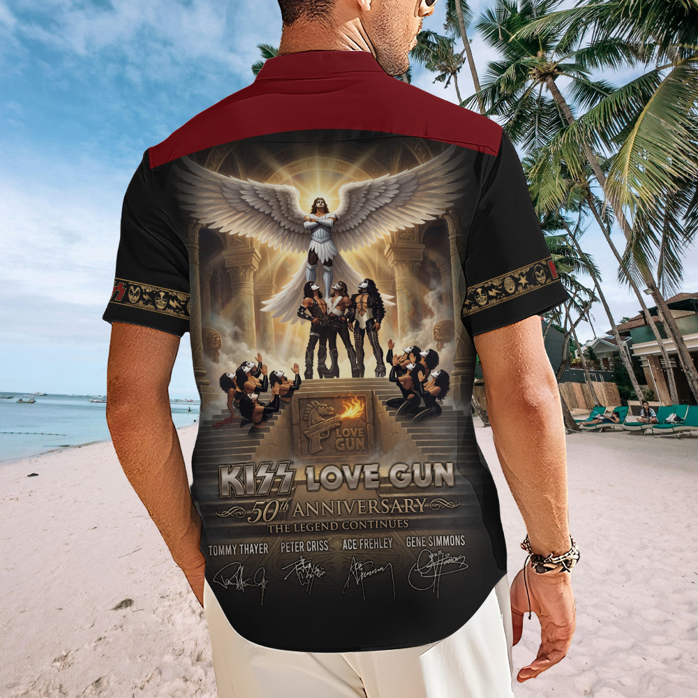 KISS Short Sleeve Button-Down Shirt – TMTHU7965