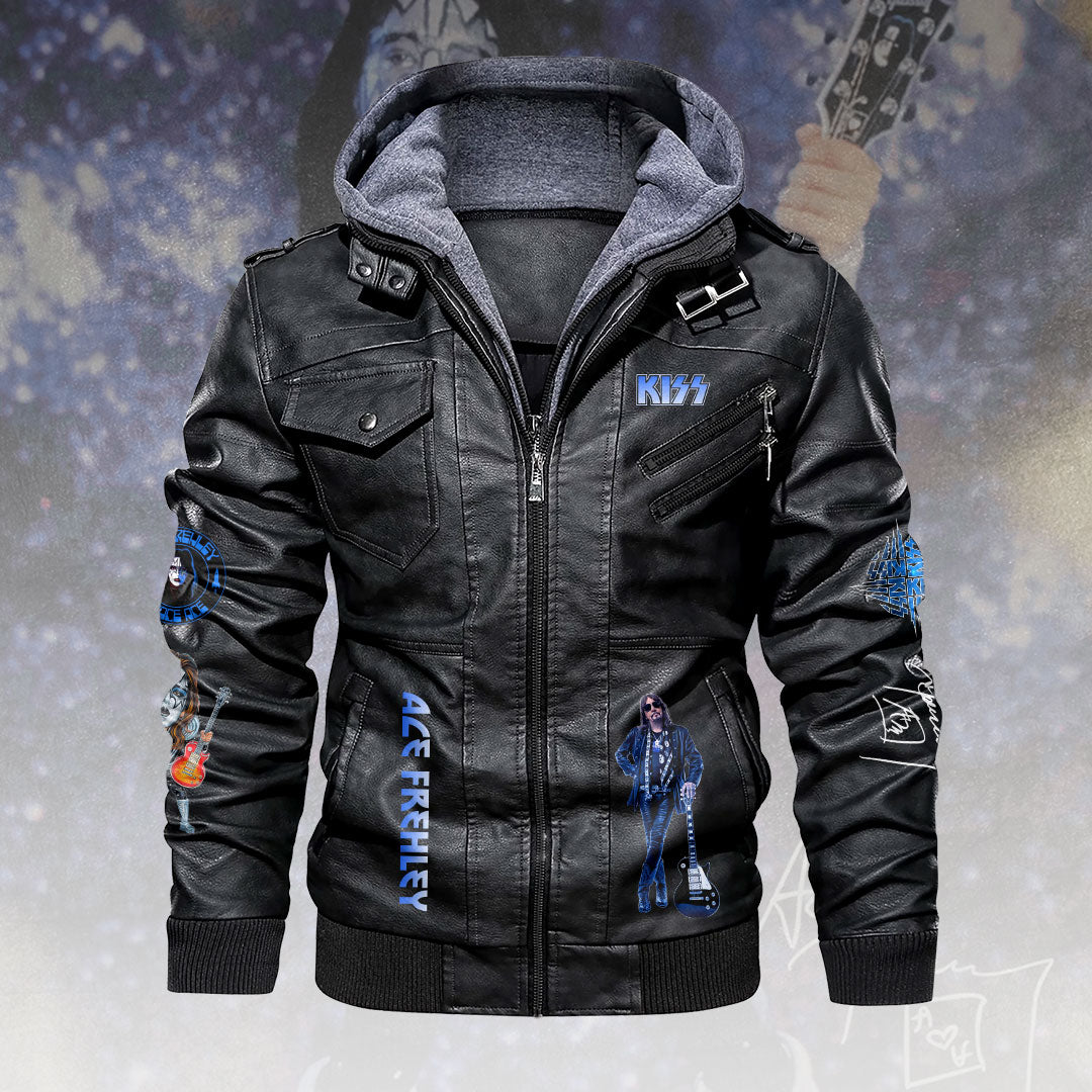 KISS x Ace Frehley 2D Leather Hooded Jacket – HOATT14037