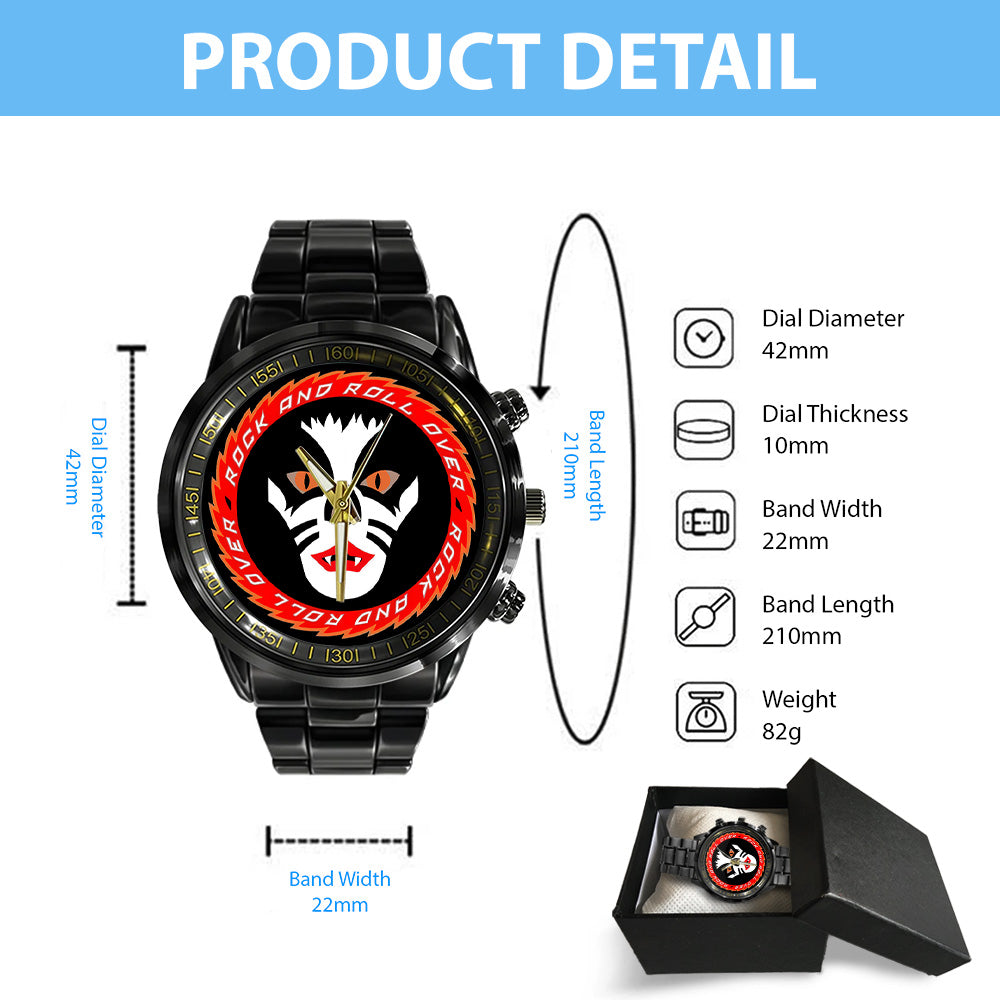 KISS Black Stainless Steel Watch – TANTN 7768