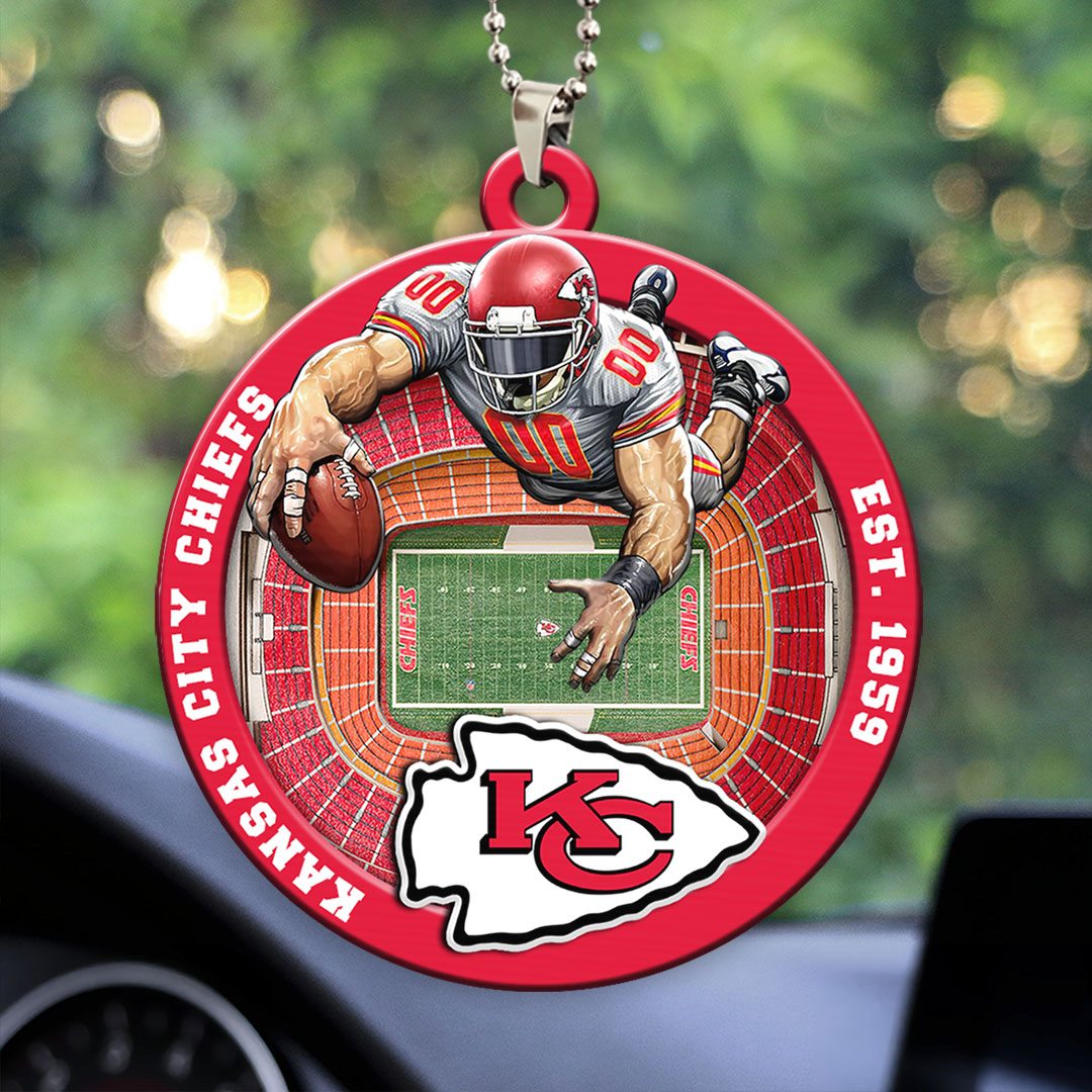 Kansas City Chiefs Custom shape 2-sided Acrylic Car Ornament – HOATT12584