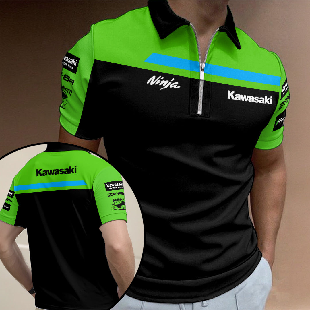 Kawasaki WorldSBK Team 2026 Zip Polo Shirt – TANTN21208