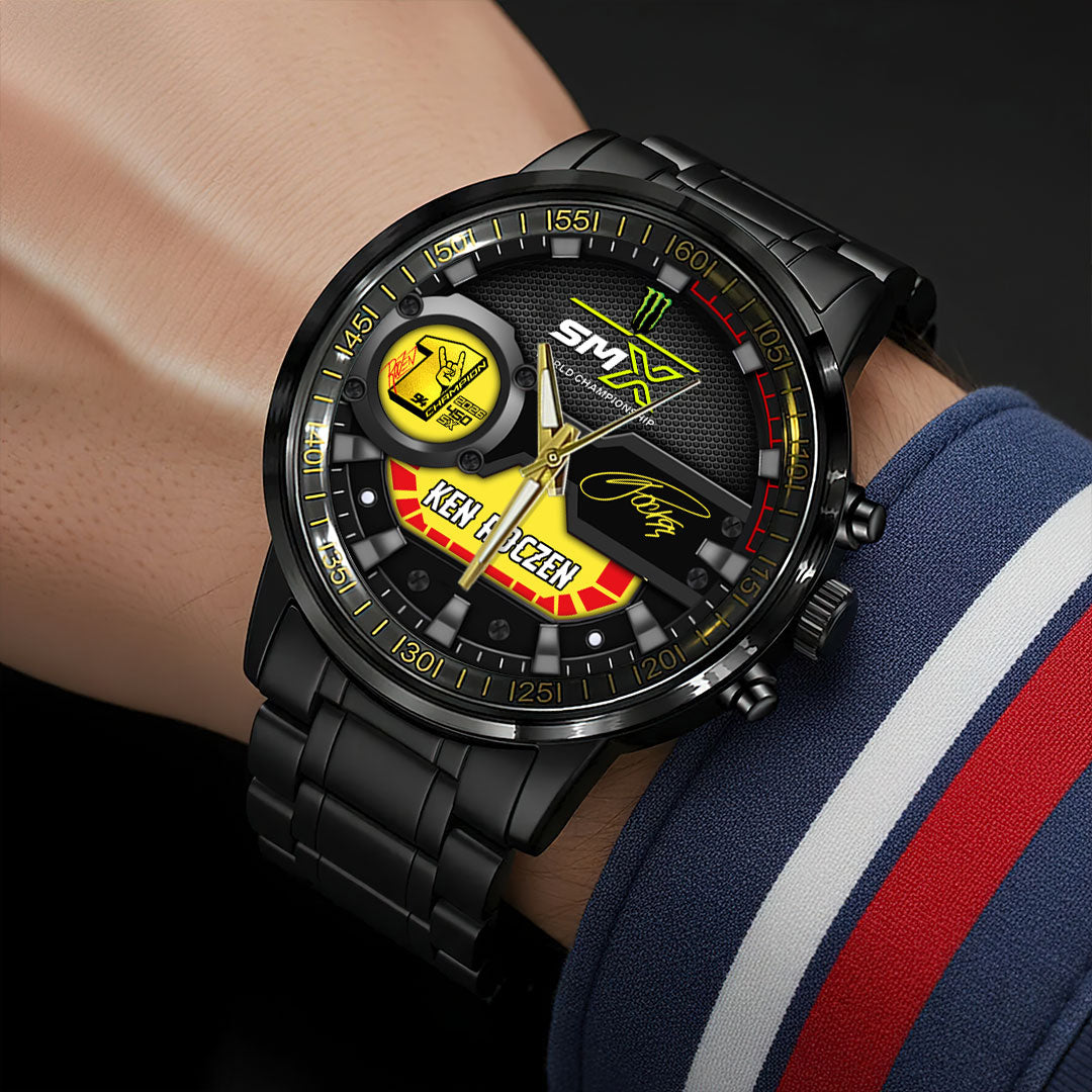 Ken Roczen 2026 AMA Supercross 450cc Champion Black Stainless Steel Watch – HOATT17952