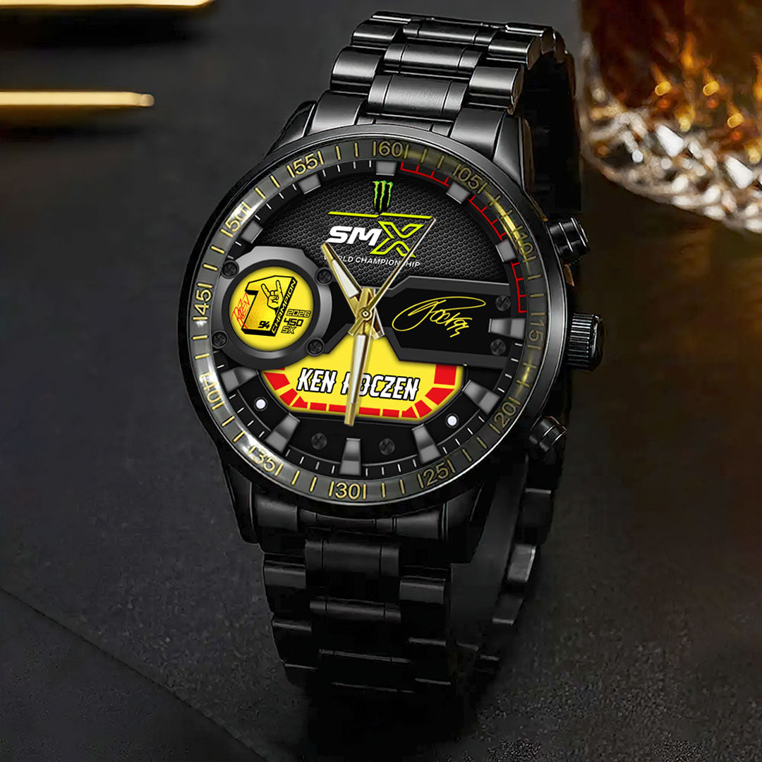 Ken Roczen 2026 AMA Supercross 450cc Champion Black Stainless Steel Watch – HOATT17952
