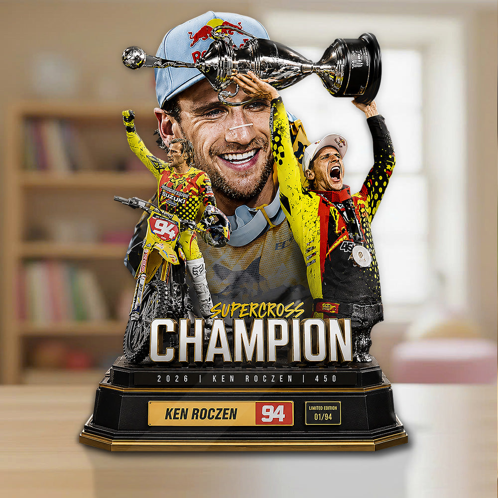 Ken Roczen 450SX 2026 Champion Custom Shape Acrylic Plaque – GNE6371
