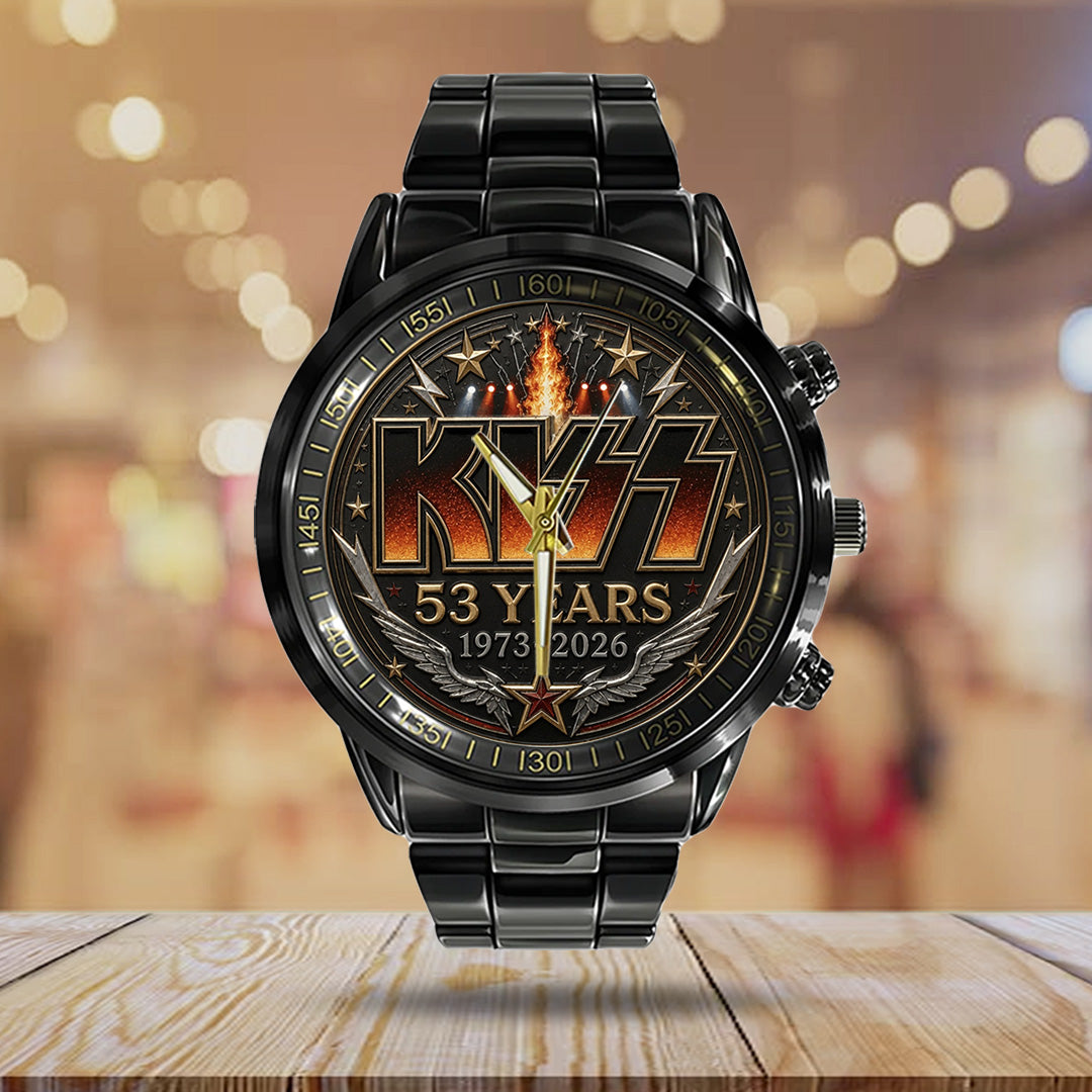 KISS 53 Years Anniversary Black Stainless Steel Watch – TANTN24554