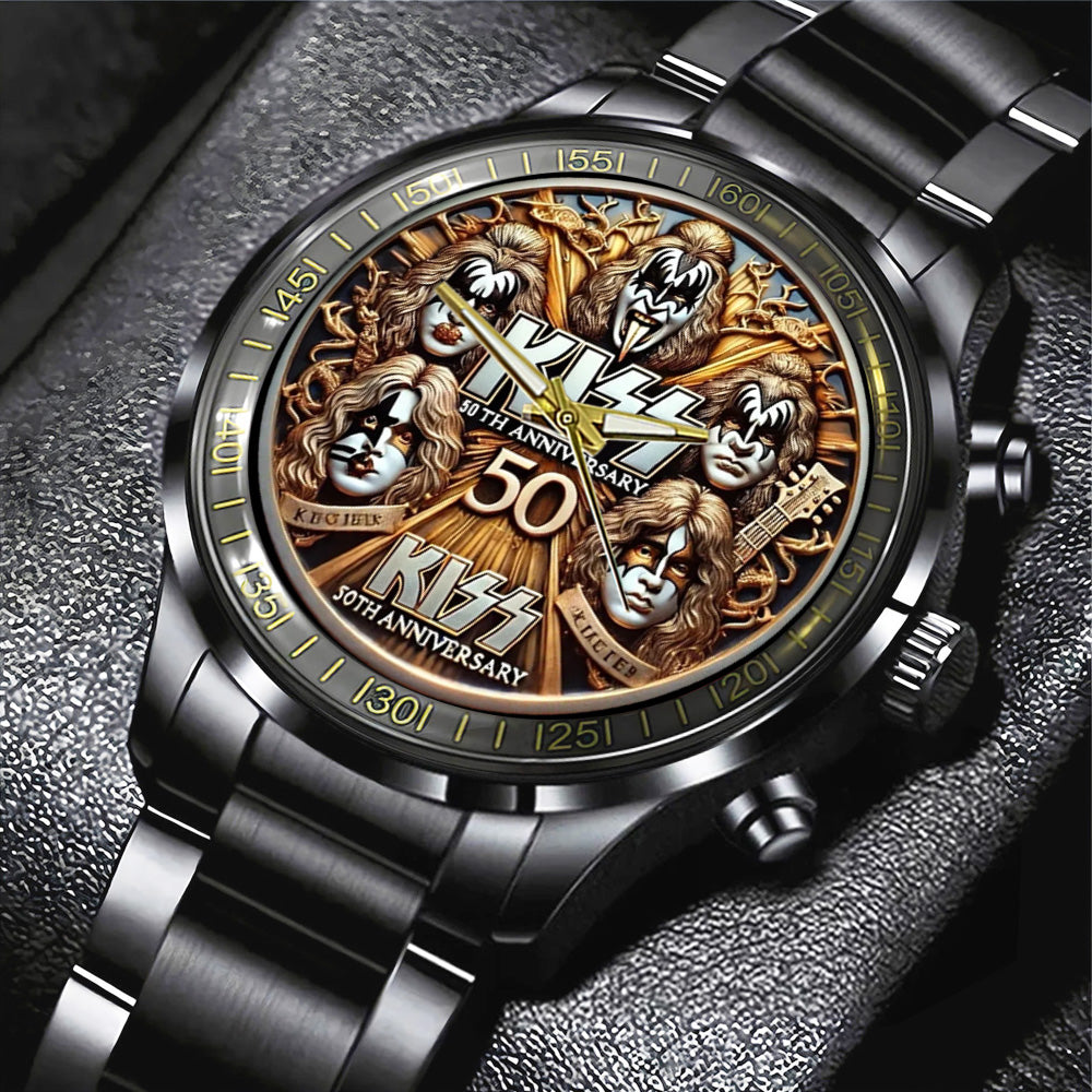 KISS Black Stainless Steel Watch – MAITM 10696