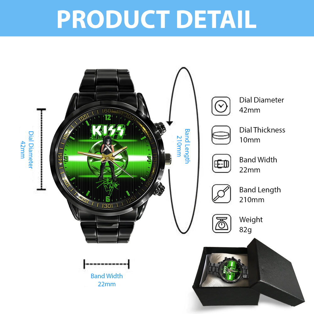 KISS Black Stainless Steel Watch – MAITM 7549