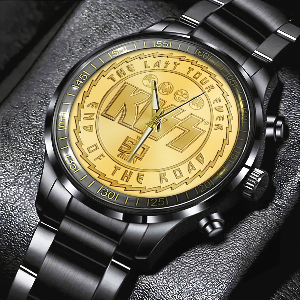 KISS Black Stainless Steel Watch – TANTN 6111