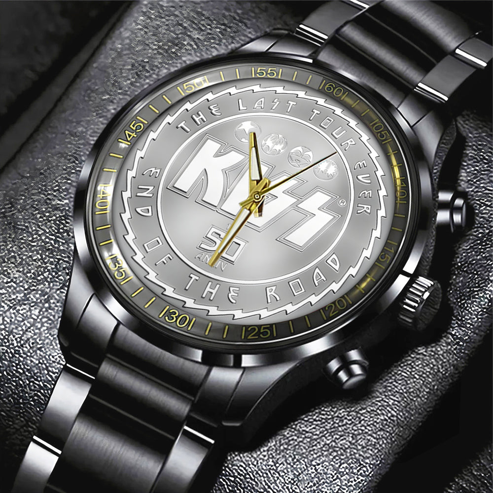 KISS Black Stainless Steel Watch – TANTN 6112