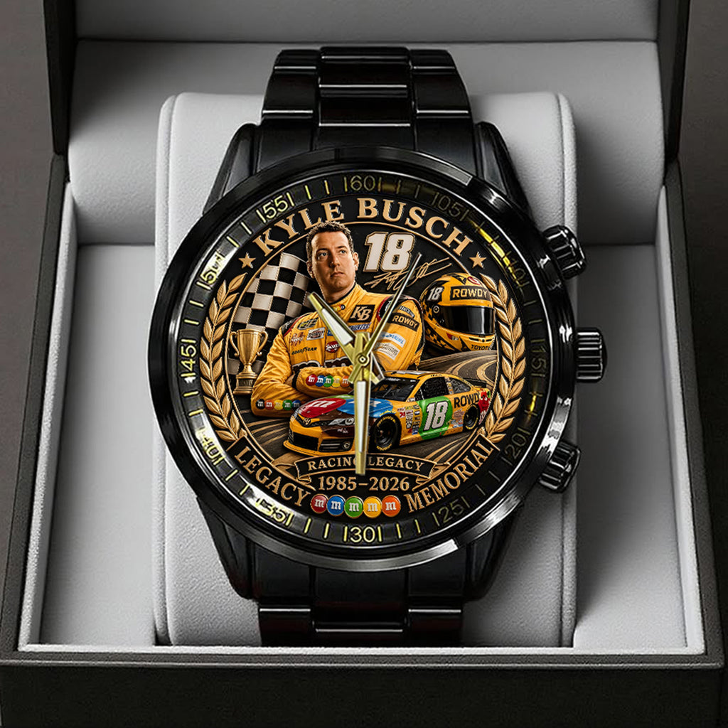 Kyle Busch Black Stainless Steel Watch – TANTN23160