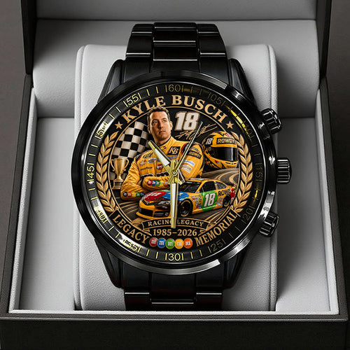 Kyle Busch Black Stainless Steel Watch – TANTN23160