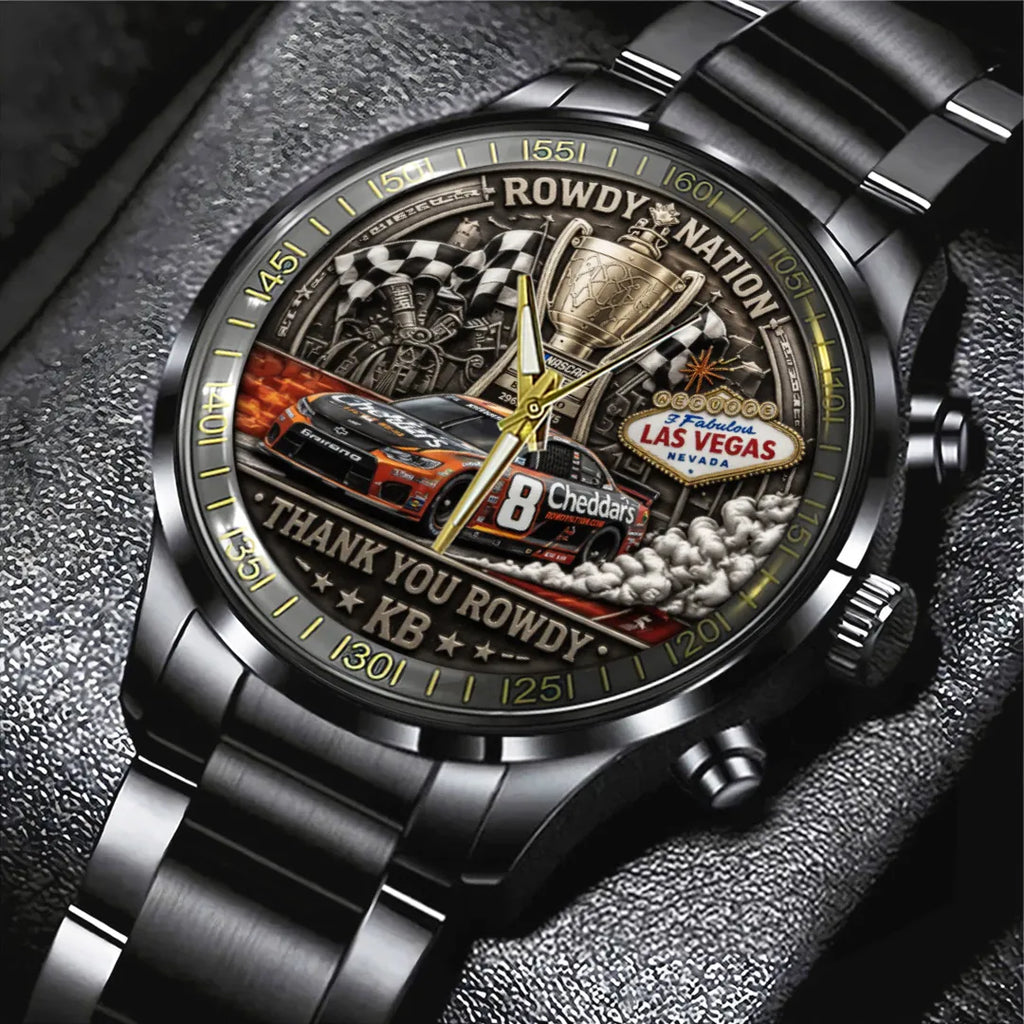 Kyle Busch Black Stainless Steel Watch – TANTN23205