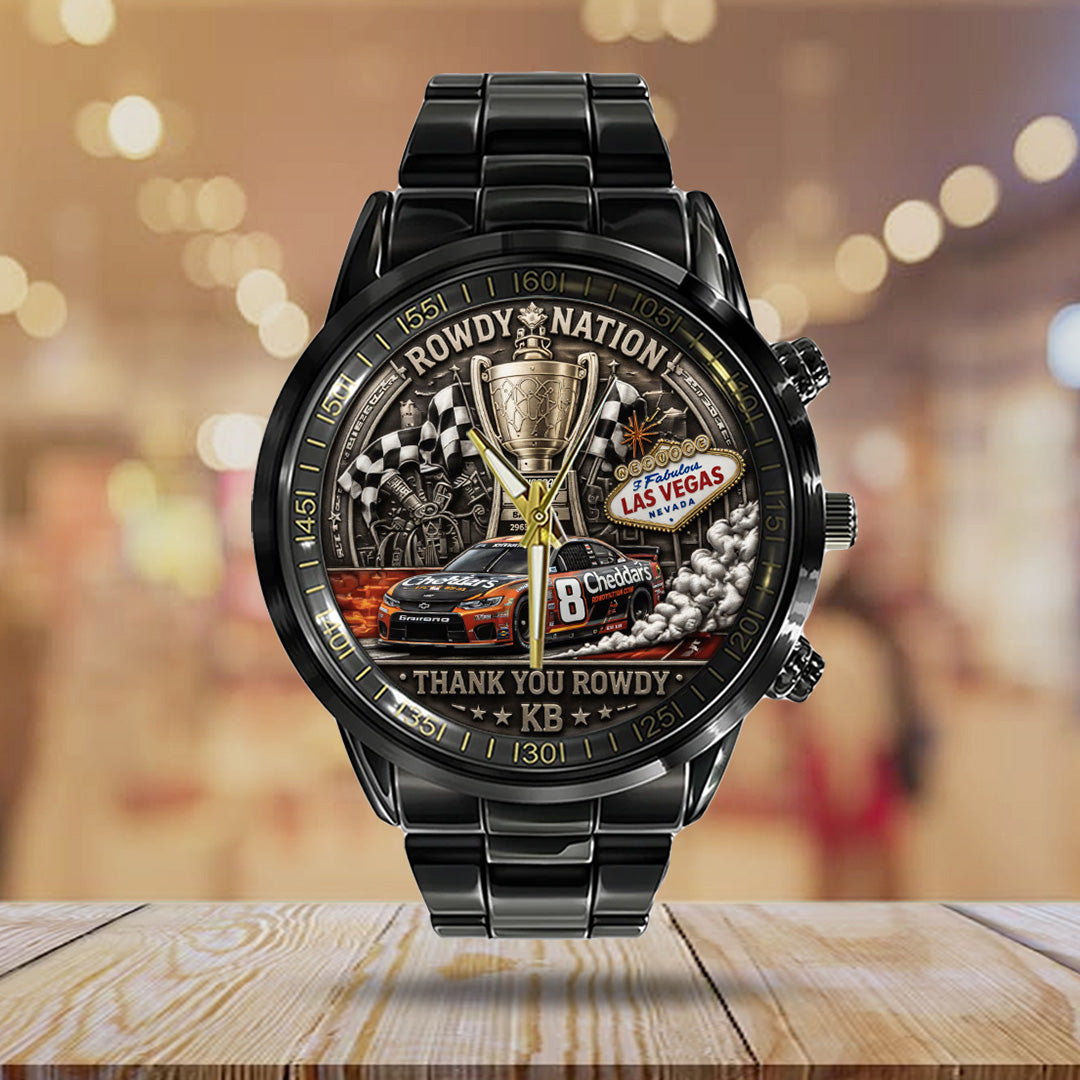 Kyle Busch Black Stainless Steel Watch – TANTN23205