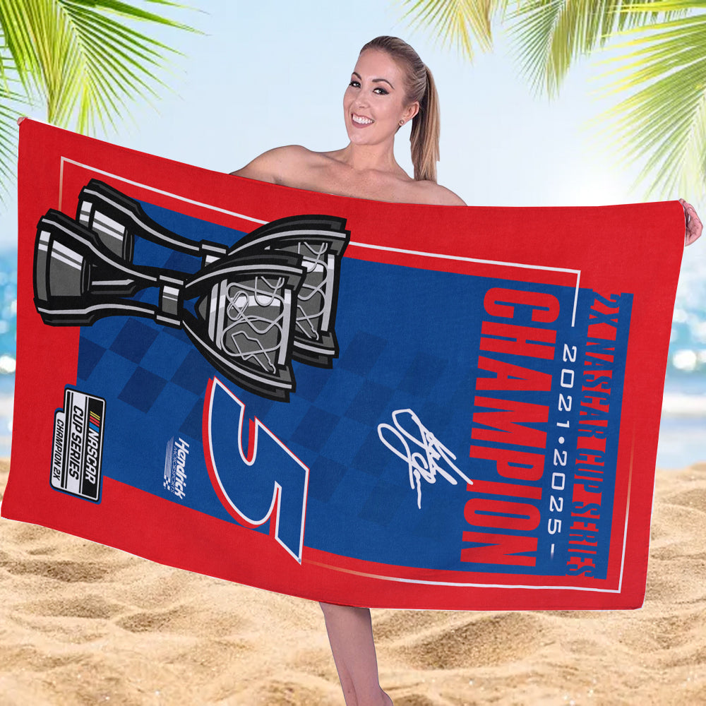 Kyle Larson 2025 NASCAR Cup Series Champion Rectangle Beach Towel – TANTN18298