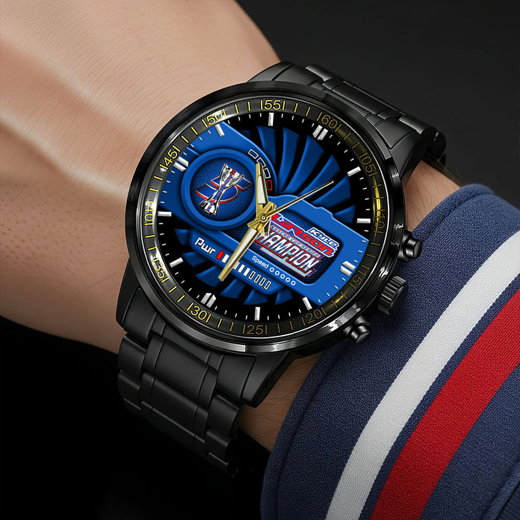 Kyle Larson 2025 NASCAR Cup Series Champion Black Stainless Steel Watch – HOATT14410