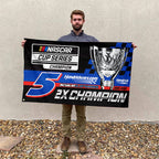 Kyle Larson 2025 NASCAR Cup Series Champion 3D Double-side House Flag – HOATT14446