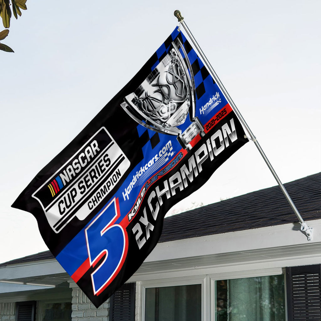 Kyle Larson 2025 NASCAR Cup Series Champion 3D Double-side House Flag – HOATT14446