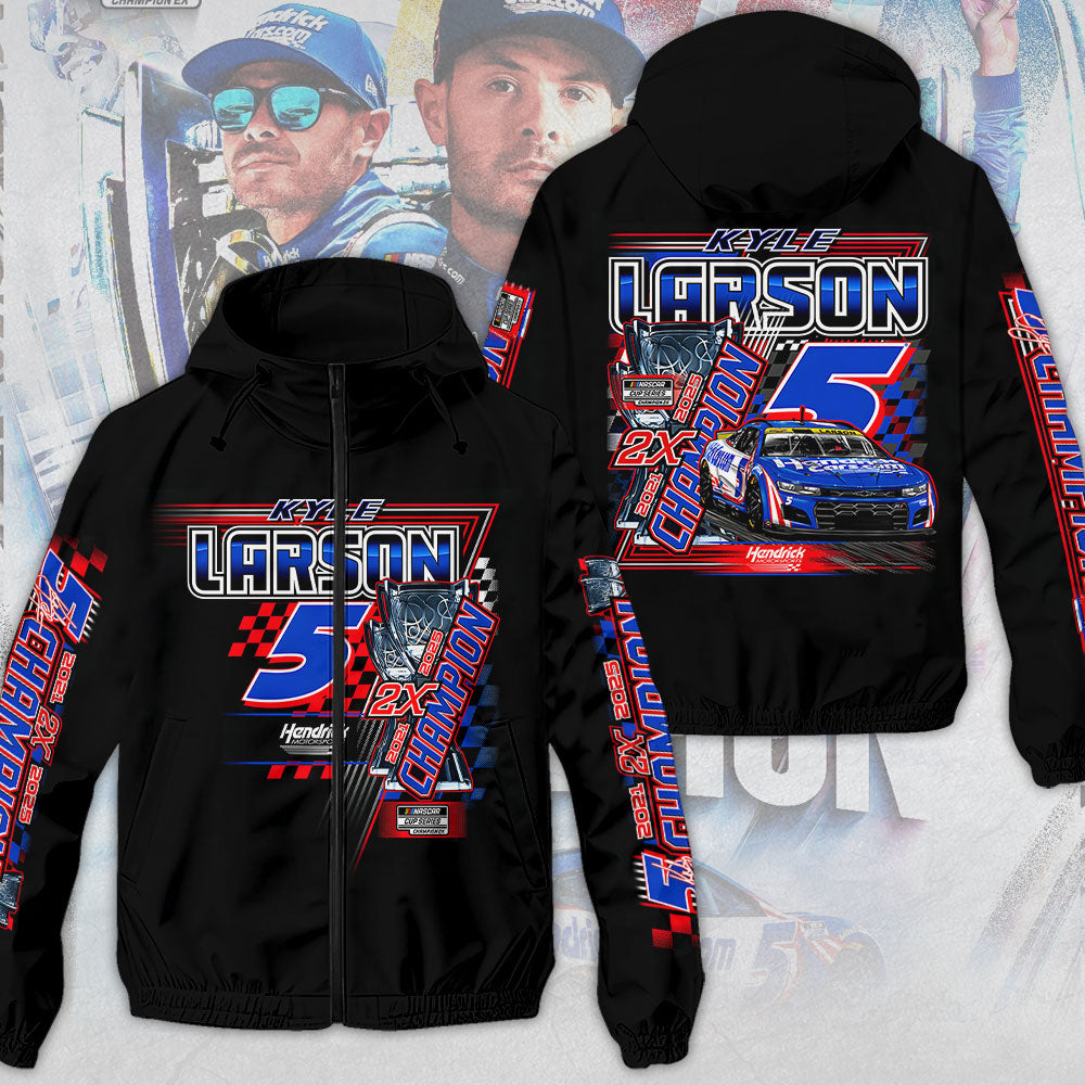 Kyle Larson 2025 NASCAR Cup Series Champion 3D Windbreaker Jacket – TANTN18095