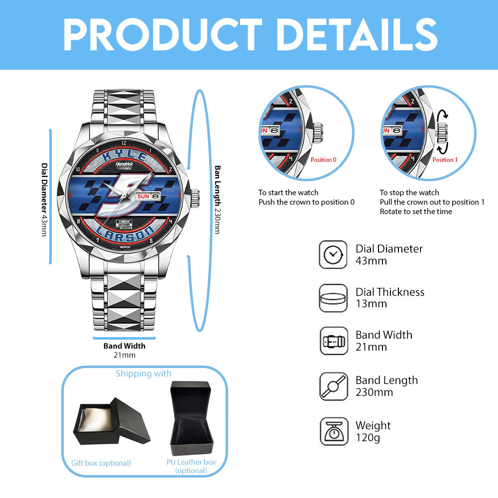 Kyle Larson 2025 NASCAR Cup Series Champion Alloy Luxury Quartz Watch – TANTN18540