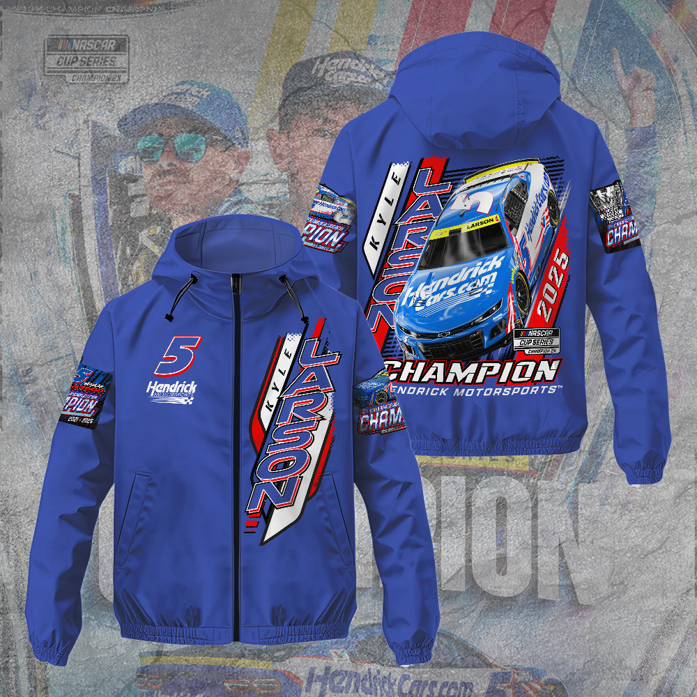 Kyle Larson 2025 NASCAR Cup Series Champion 3D Windbreaker Jacket – TANTN18308