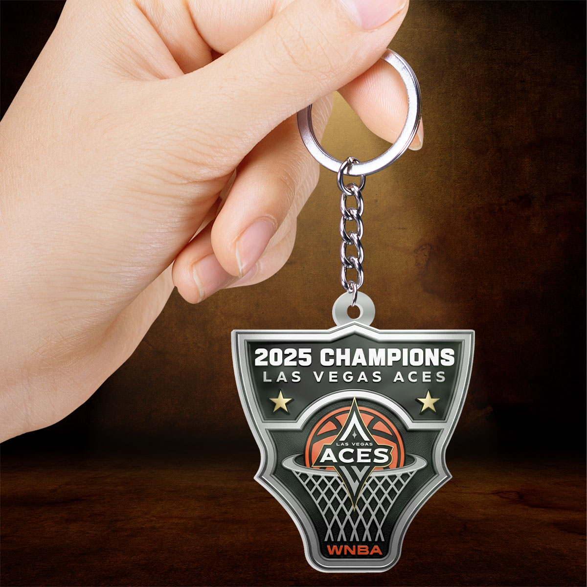 Las Vegas Aces 2025 WNBA Champions Custom Shape 2-sided Keychain – TMTHU1485