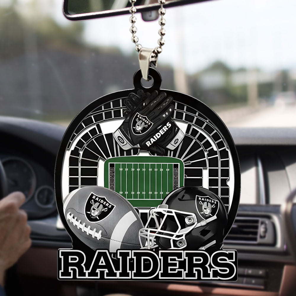 Las Vegas Raiders Custom shape 2-sided Acrylic Car Ornament – TMTHU748