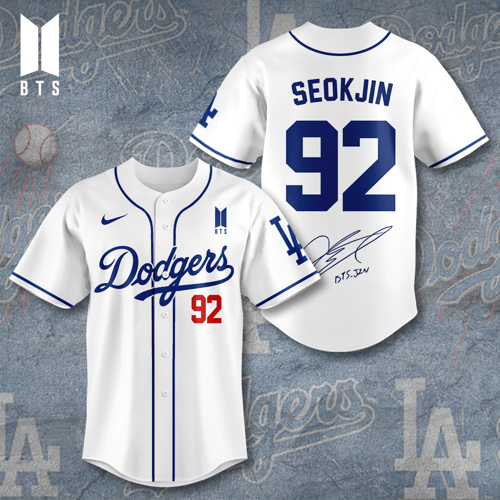 Los Angeles Dodgers x BTS Seokjin 2025 Baseball Jersey – TANTN15644
