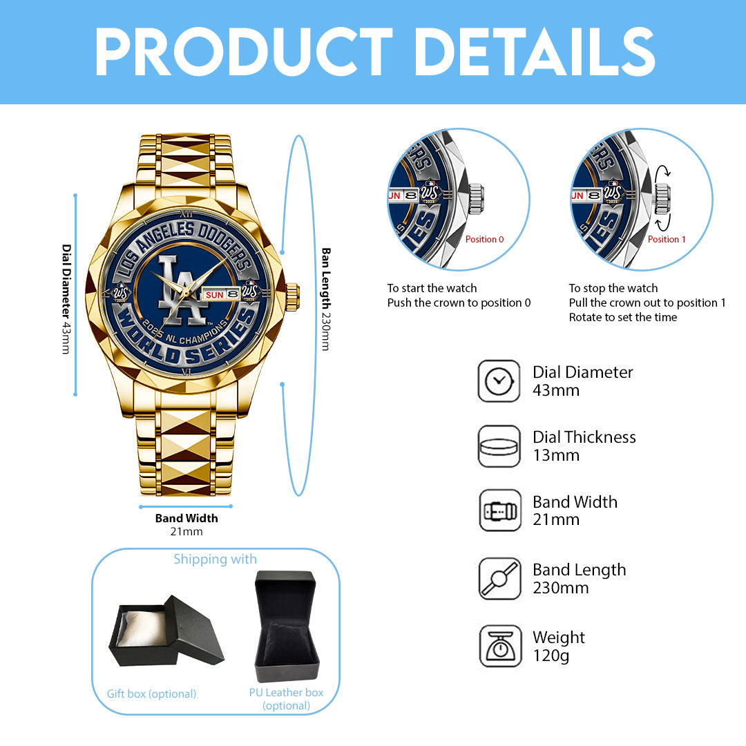 Los Angeles Dodgers World Series 2025 Alloy Luxury Quartz Watch – TMTHU1666