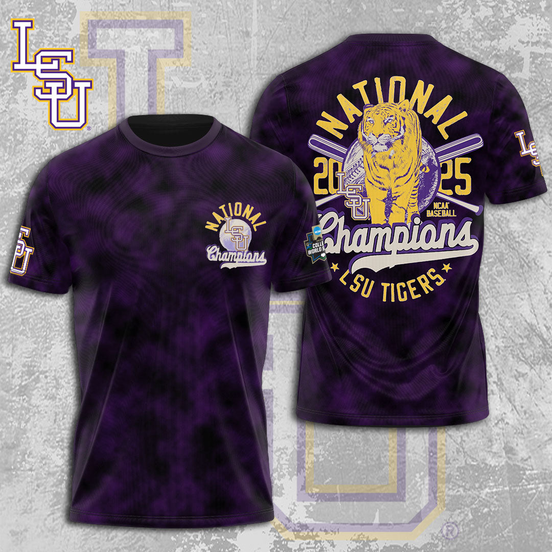 LSU Tigers Baseball 2025 National Champions 3D Apparel – MAITM 11751