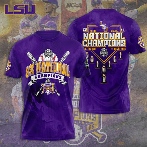 LSU Tigers Baseball 2025 National Champions 3D Apparel – TANTN 13918