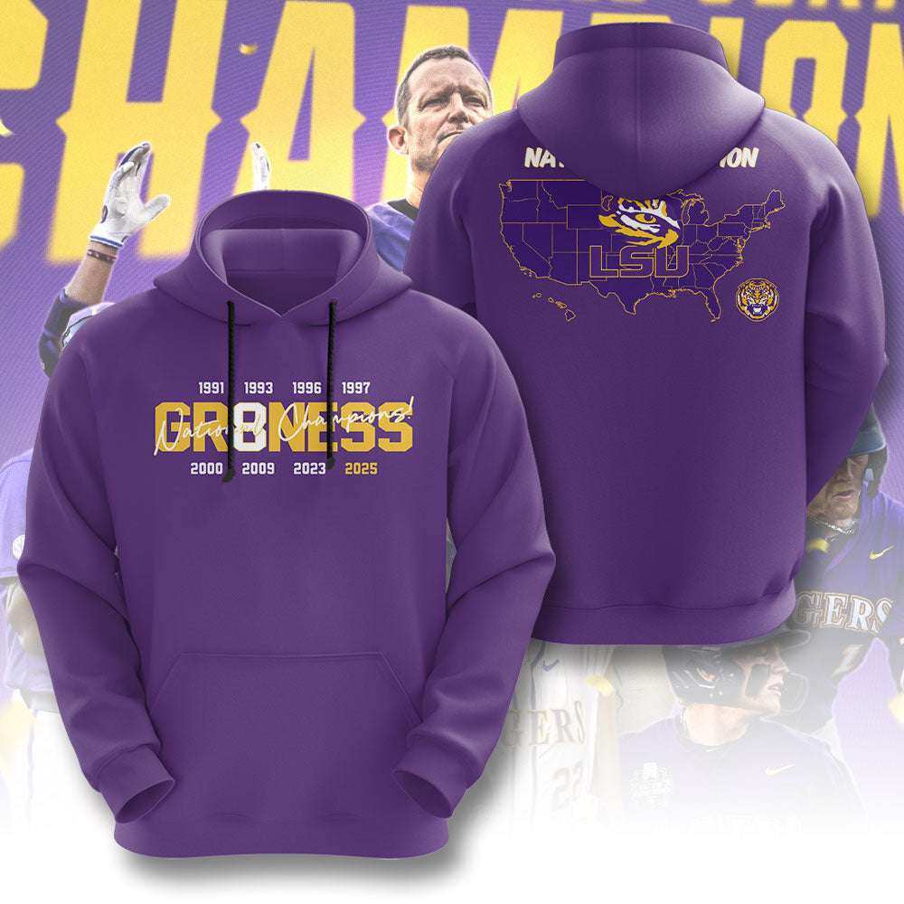 LSU Tigers Baseball 2025 National Champions 3D Apparel – GNE 3789
