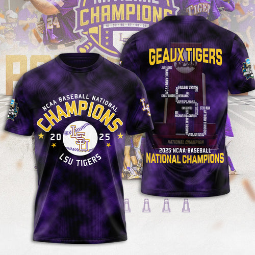 LSU Tigers Baseball 2025 National Champions 3D Apparel – MAITM 11831
