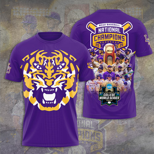 LSU Tigers Baseball 2025 National Champions 3D Apparel – GNE 3812