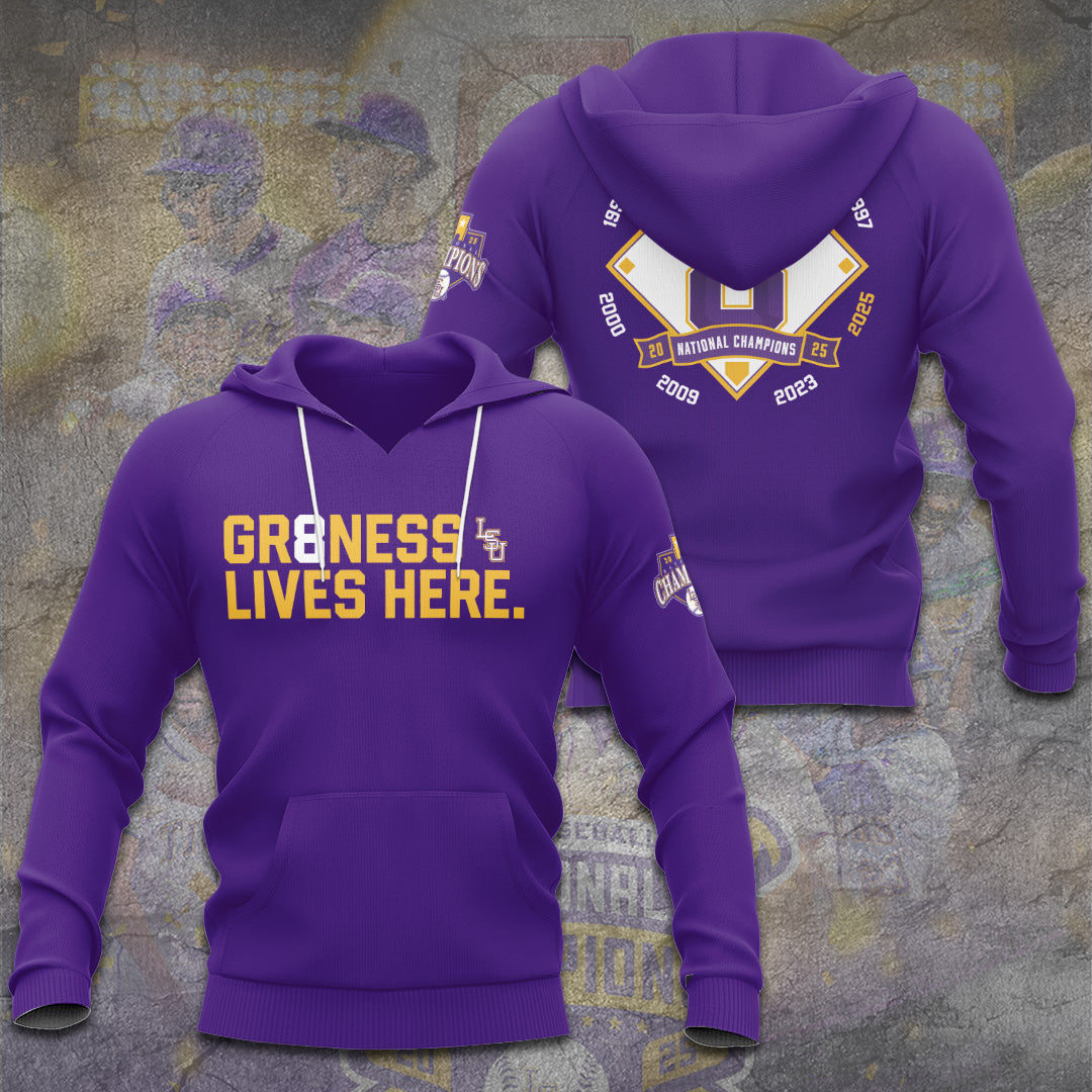 LSU Tigers Baseball 2025 National Champions 3D Apparel – TANTN 14214