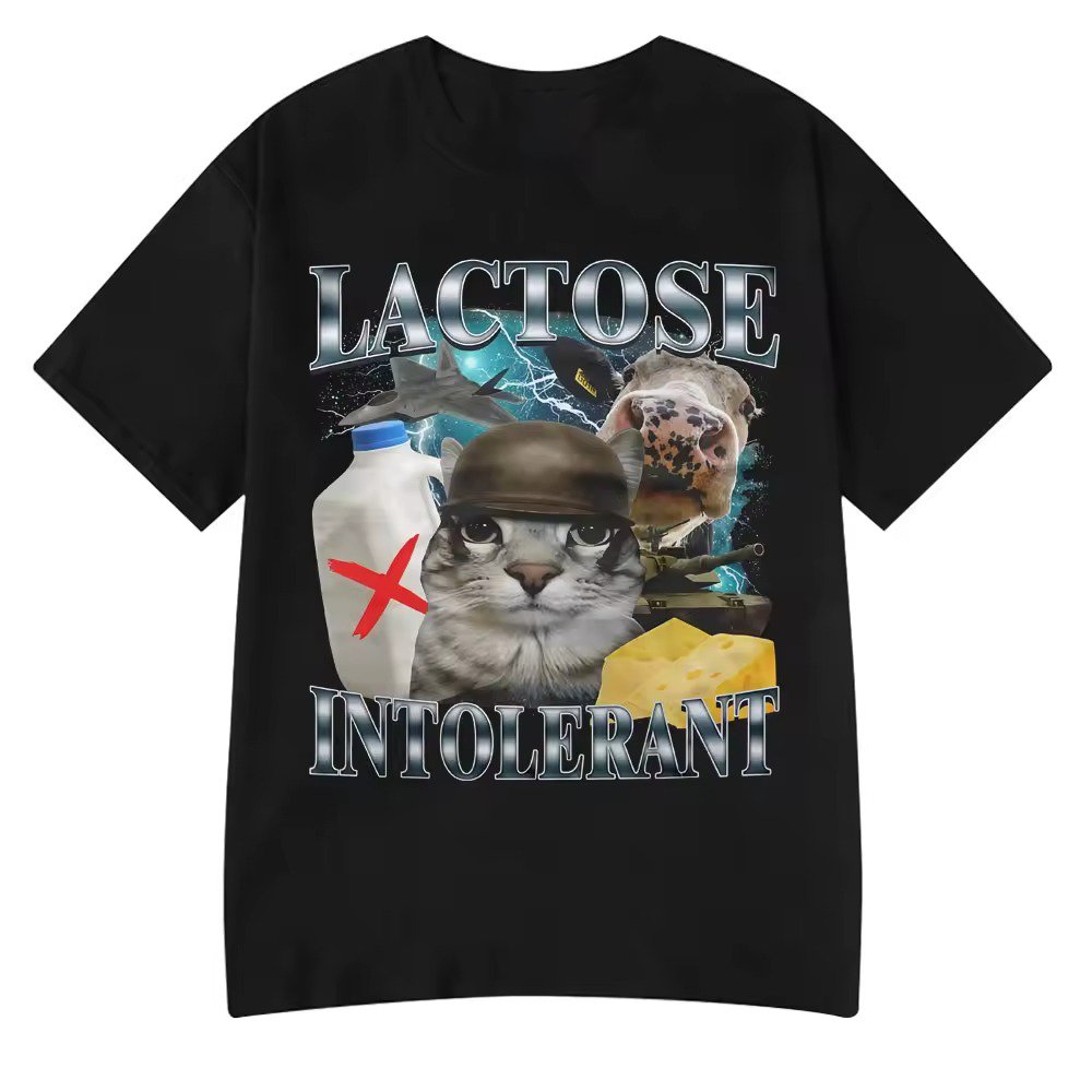 Lactose Intolerant Funny Cat Meme T-shirt