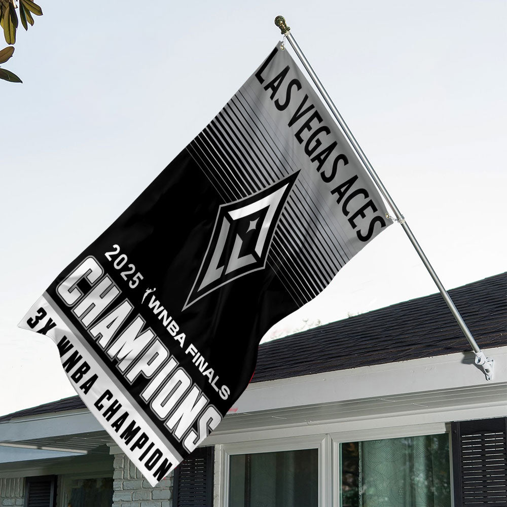 Las Vegas Aces 2025 WNBA Finals Champions 3D Double-side House Flag – TANTN17328